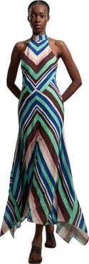Karen Millen Halter Neck Fit & Flare Maxi Dress