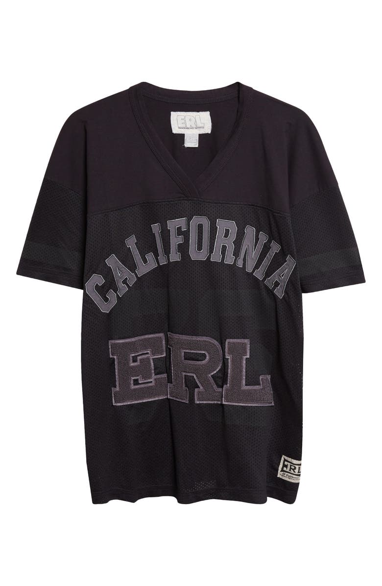 ERL Gender Inclusive Mesh Football T-Shirt, Main, color, Black