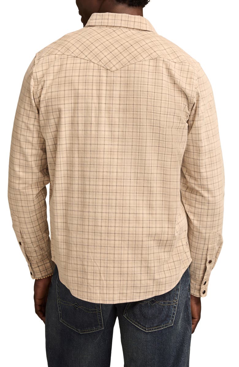Lucky Brand Plaid Long Sleeve Corduroy Western Shirt, Alternate, color, Natural Multi