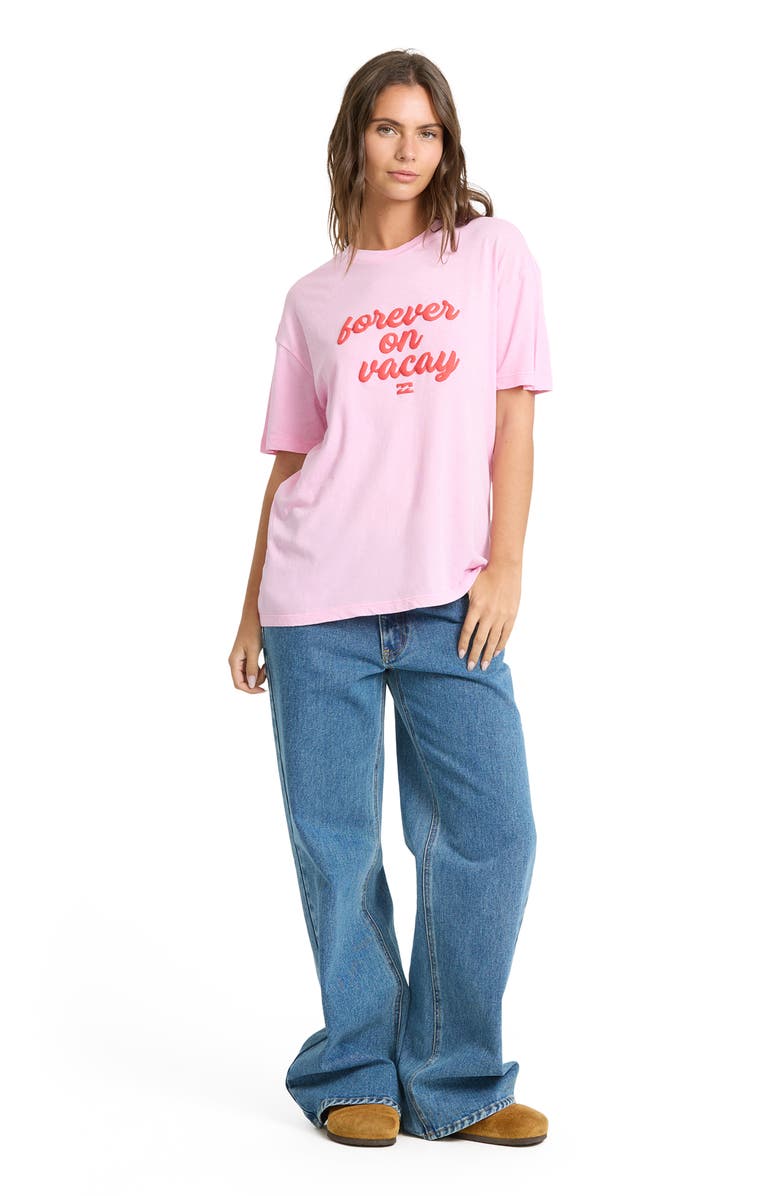 Billabong Vacay Forever Graphic Cotton Jersey T-Shirt, Alternate, color, Prism Pink