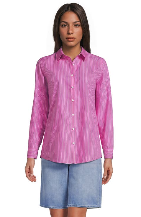 Petite No Iron Button Front Shirt