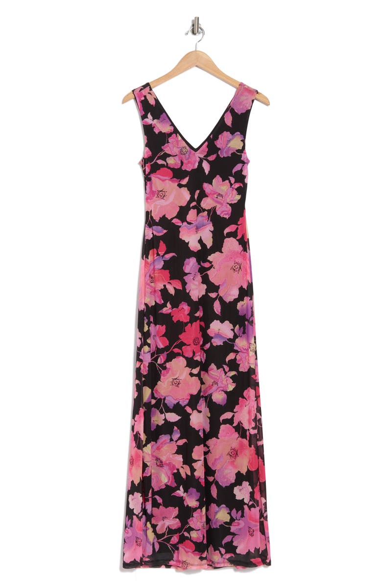 AFRM LOS ANGELES Earhart Sleeveless Mesh Maxi Dress, Alternate, color, Pink Marble Bloom