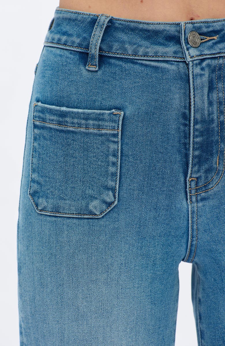 Bayeas Patch Pocket High Waist Wide Leg Jeans, Alternate, color, Medium Blue