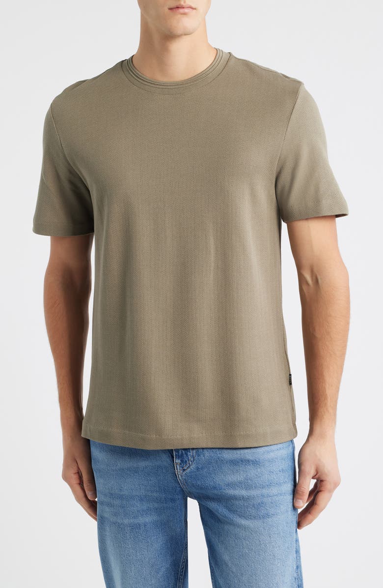 BOSS Thompson Cotton T-Shirt, Main, color, Open Brown