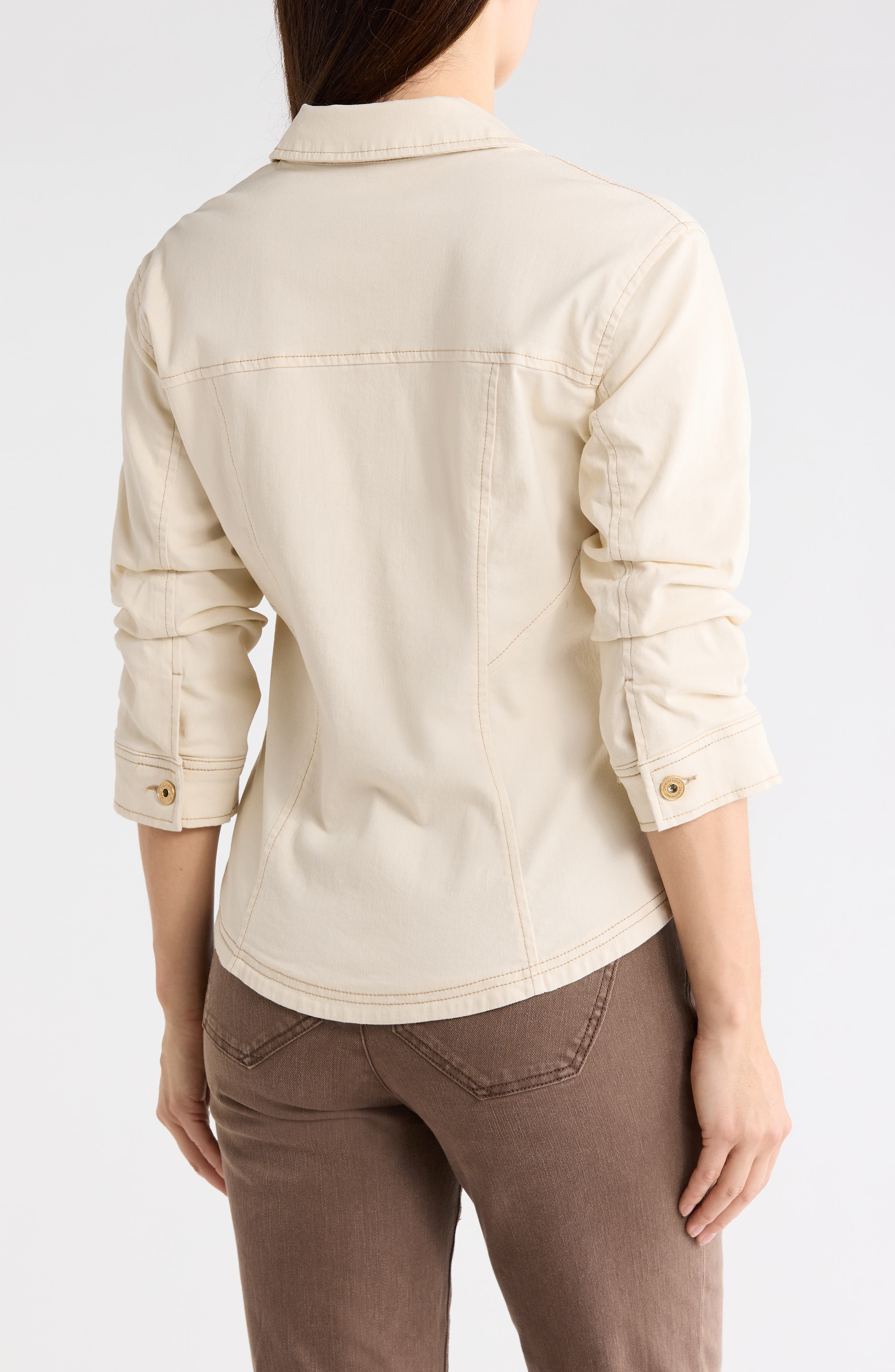 Cinch Sleeve Denim Jacket - image 4