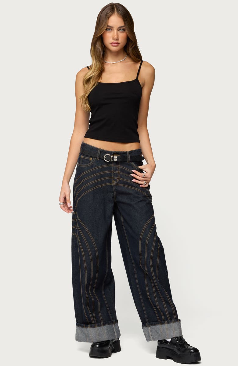 EDIKTED Deanna Stretch Cotton Crop Tank, Alternate, color, 