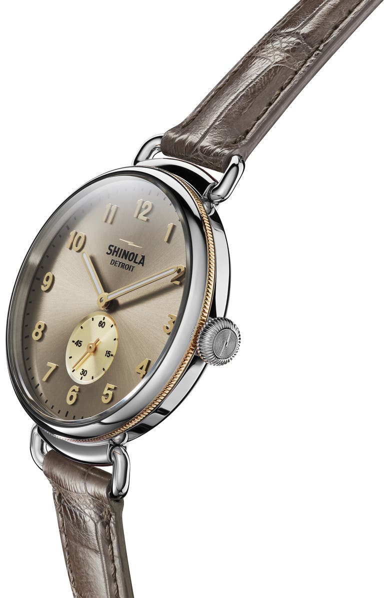 Shinola The Canfield Alligator Strap Watch, 38mm, Alternate, color, 