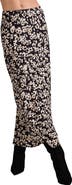 Bella Dahl Floral Side Slit Slip Skirt