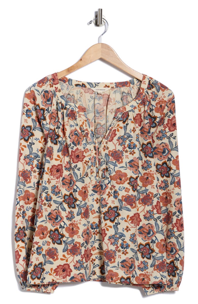 Lucky Brand Floral Henley, Alternate, color, Multi Floral Warm