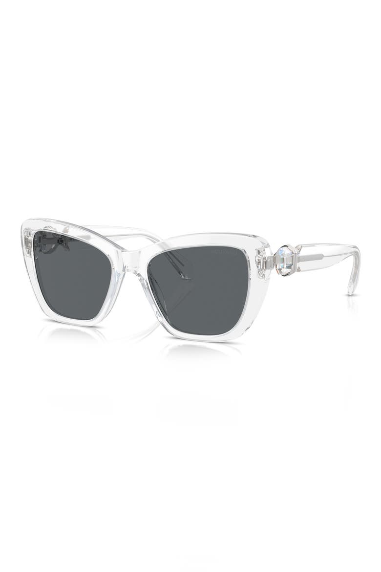 55mm Cat Eye Sunglasses, Alternate, color, CRYSTAL