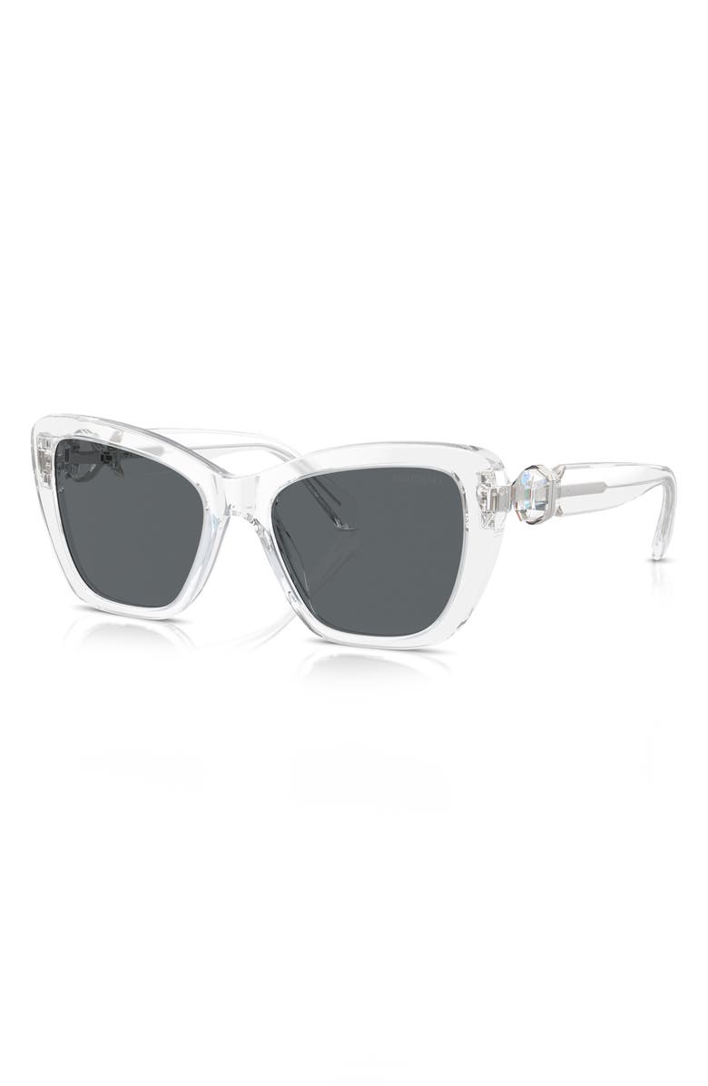 Swarovski 55mm Cat Eye Sunglasses, Alternate, color, Crystal