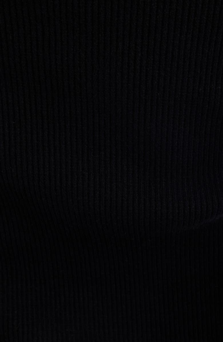 Courrèges Loop Buckle '90s Rib Bodysuit, Alternate, color, Black