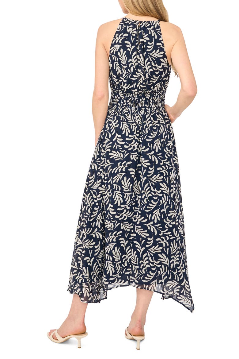 Smocked Waist Handkerchief Hem Dress, Alternate, color, CLASSIC NAVY