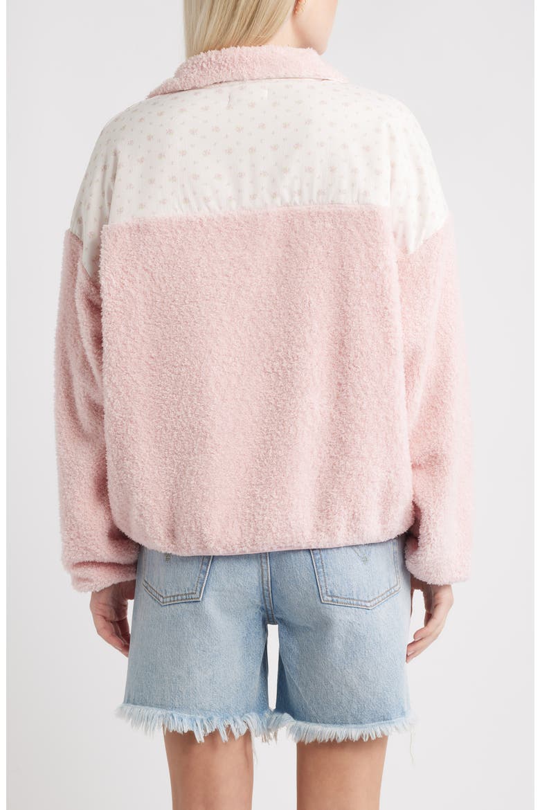 Garden Confetti Colorblock Quarter Zip Pullover, Alternate, color, BABY PINK