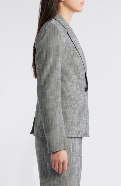 HUGO BOSS BOSS JIA ONE-BUTTON SHARKSKIN BLAZER