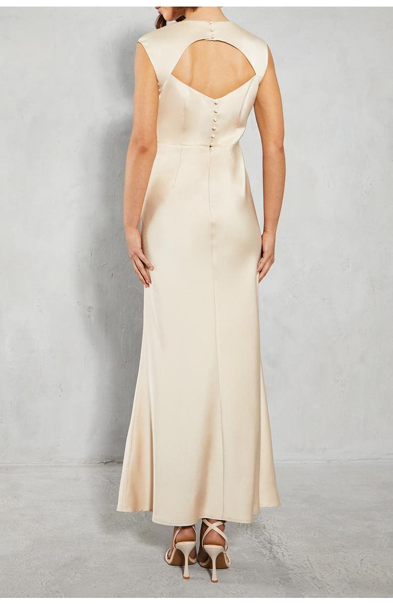 Oasis Satin Maxi Bridesmaid Dress, Alternate, color, Champagne