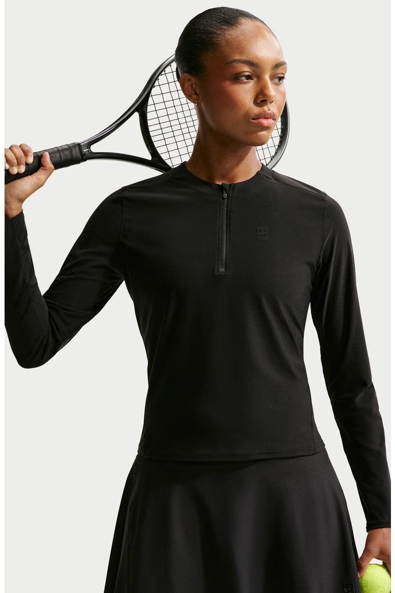 NikeCourt Dri-Fit ADV Mid Layer Top, Alternate, color, BLACK/BLACK