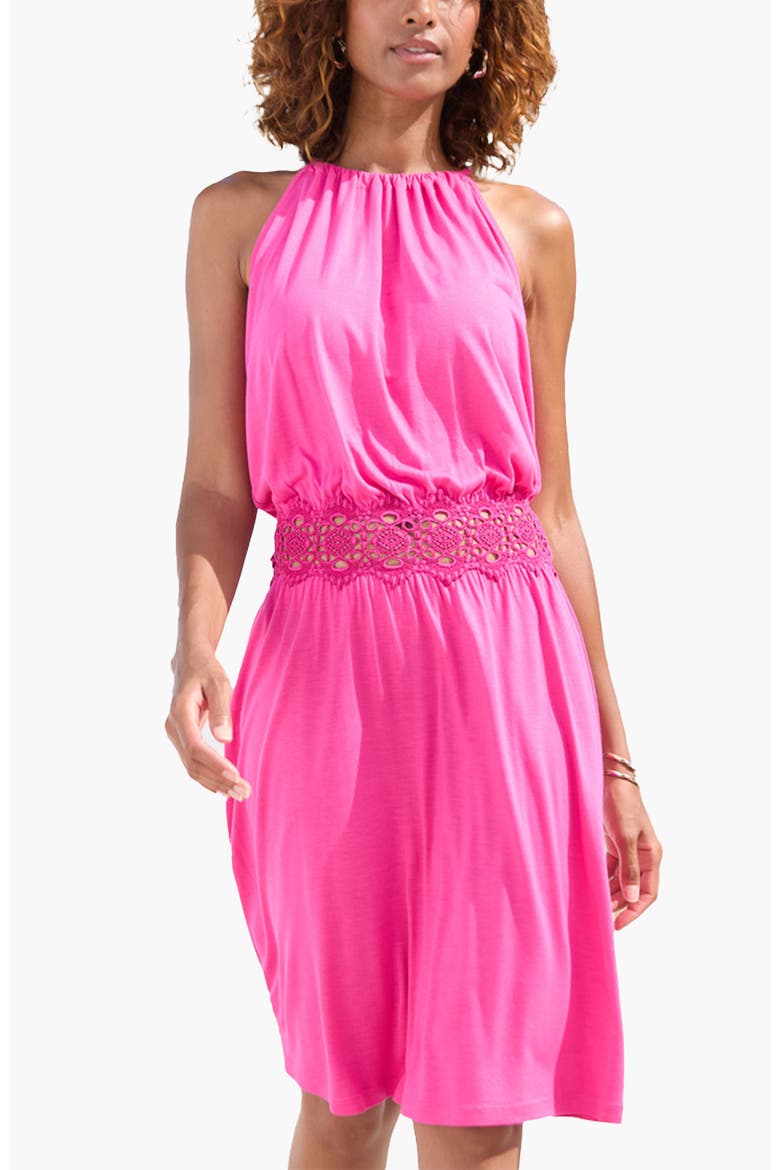 Crochet Detail Dress, Main, color, Pink