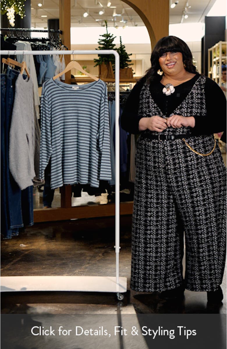 Stripe Cotton & Modal Boat Neck Top, sales video thumbnail