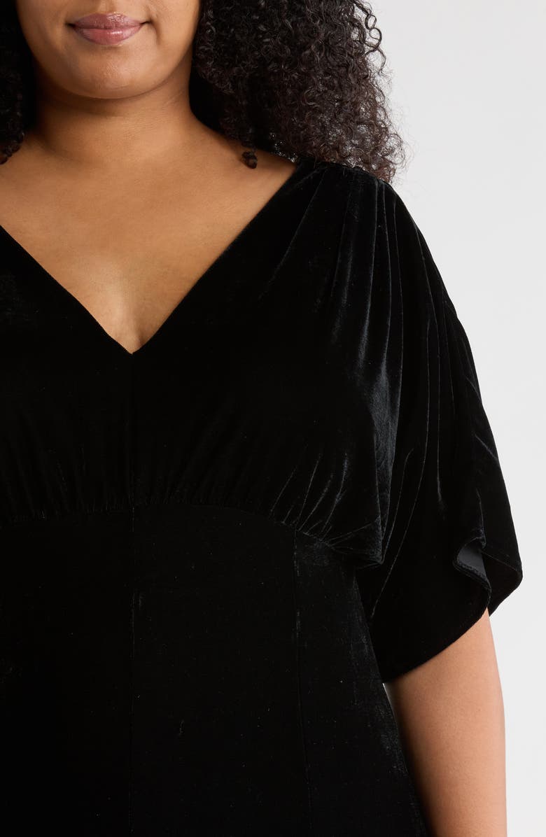 Chelsea28 Velvet V-Neck Maxi Dress, Alternate, color, Black