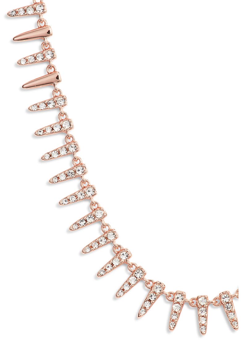 Pavé Modern Spike Necklace, Main, color, CLEAR- ROSE GOLD