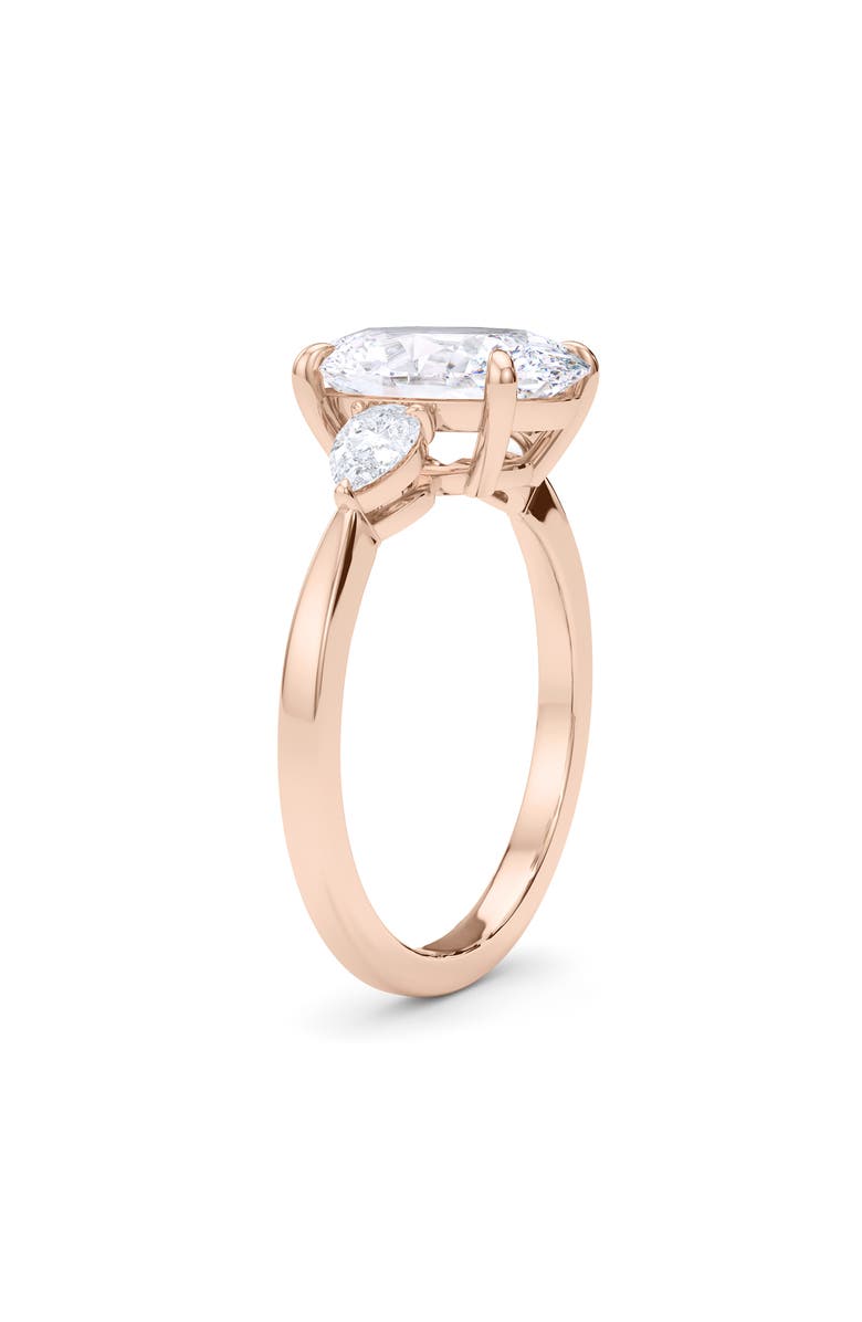 HauteCarat Oval & Pear Cut Lab Created Diamond Ring, Alternate, color, 2.00Ctw 18K Rose Gold