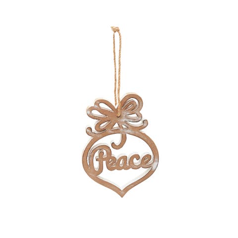 MDF Disc W/Peace Christmas Tree Ornament