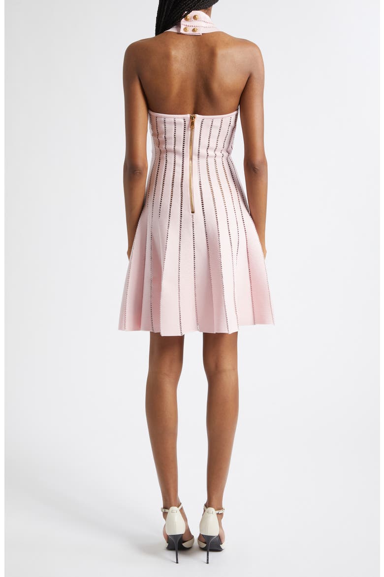 Crossover Neck Halter Open Stitch Sweater Dress, Alternate, color, 4HQ PINK