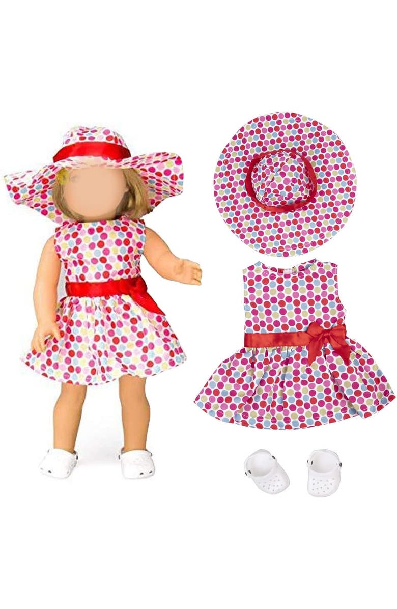 Dress Along Dolly Summer Sundress Doll Outfit, Alternate, color, Red