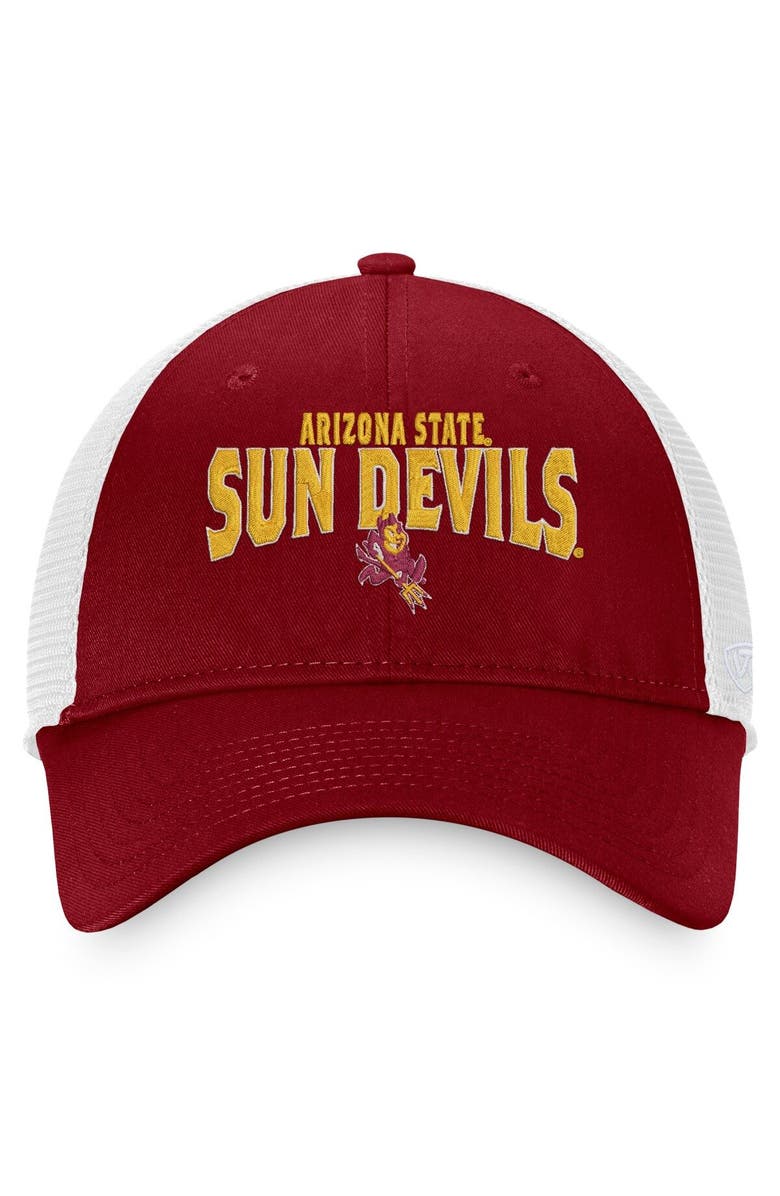 TOP OF THE WORLD Men's Top of the World Maroon Arizona State Sun Devils Breakout Trucker Snapback Hat, Alternate, color, Maroon
