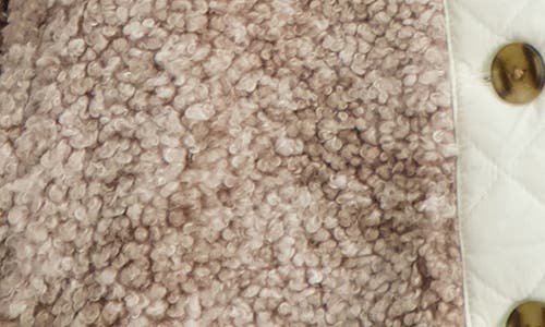 Lucky Brand Faux Shearling Button Front Jacket In Multi