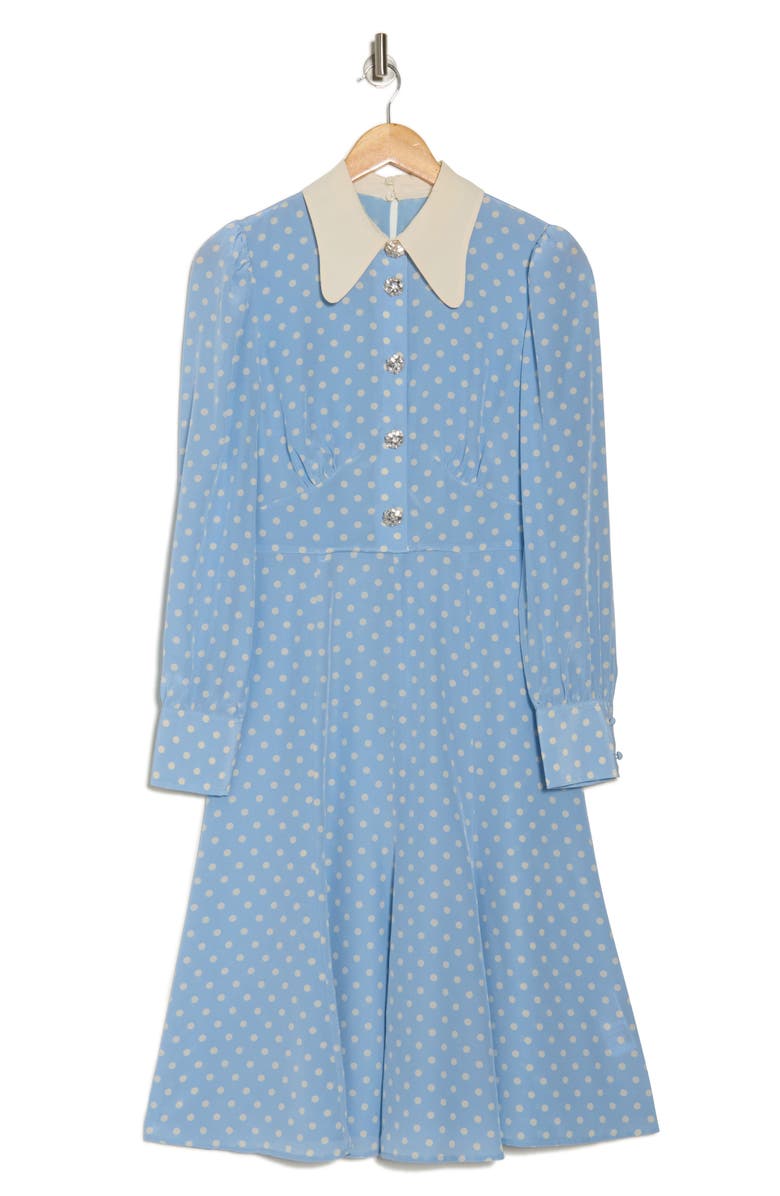 LK Bennett Mathilde Long Sleeve Silk Shirtdress, Alternate, color, 