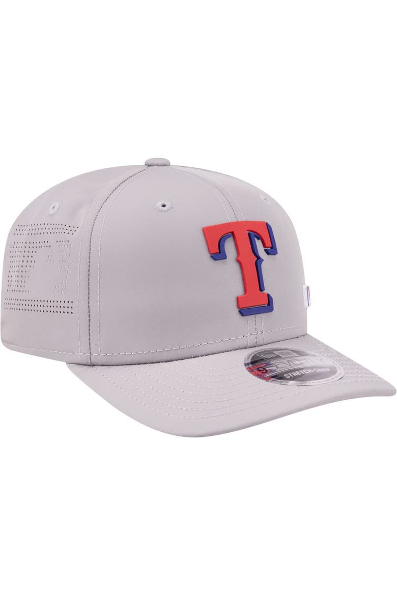 Men's New Era Gray Texas Rangers Laser Perforated 9SEVENTY Adjustable Hat, Alternate, color, Gray