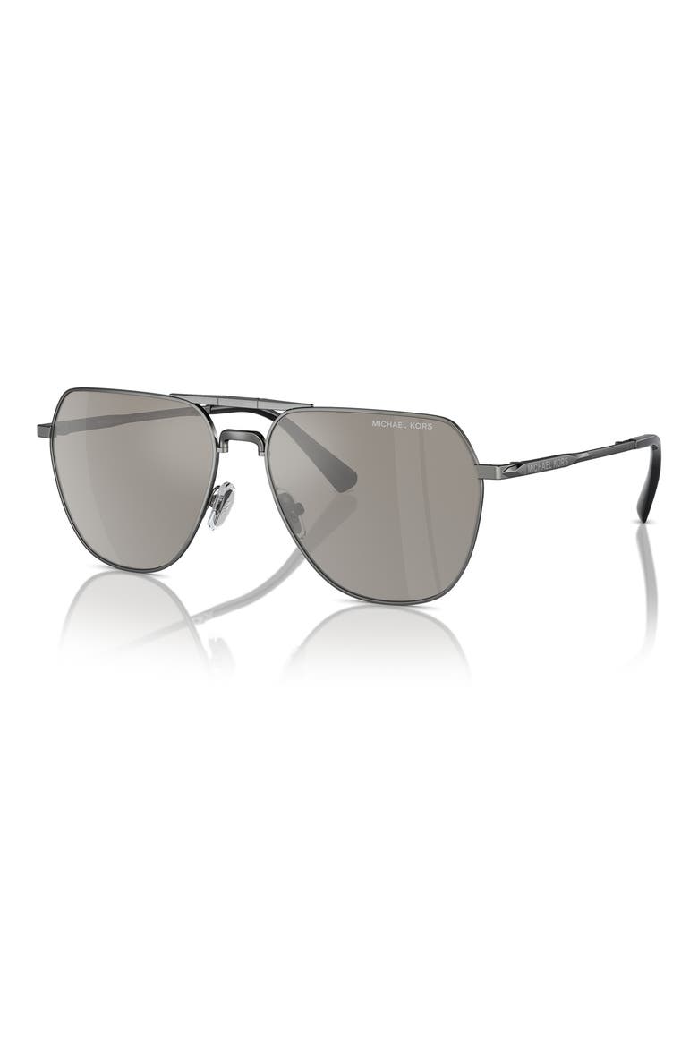Keswick 59mm Pilot Sunglasses, Alternate, color, SHINY GUNMETAL