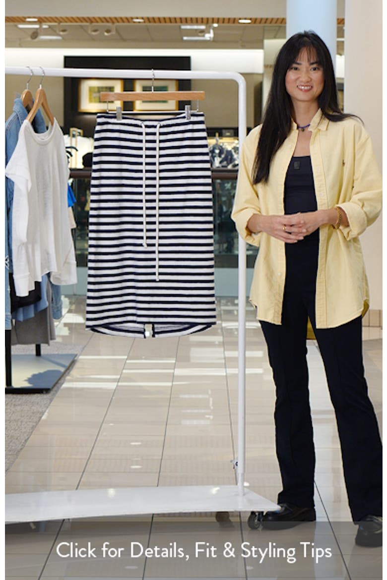 Straight Fit Stripe Knit Midi Skirt video