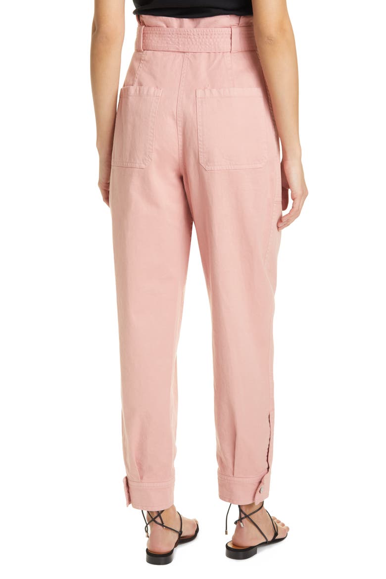 Cobolt Belted Paperbag Twill Pants, Alternate, color, HYACINTH