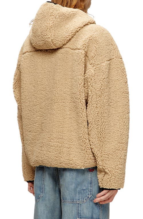 Diesel ® S-zat Oversize Fleece Zip Hoodie In Gold