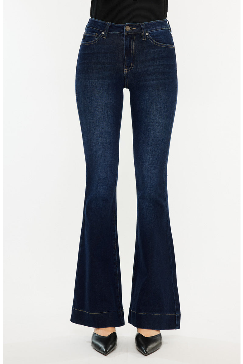 Roxanne High Rise Flare Jeans, Main, color, Dark Wash