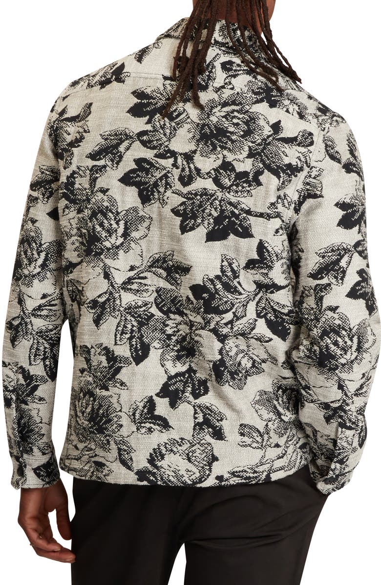 Ted Baker Mairis Floral Jacquard Button-Up Overshirt, Alternate, color, Grey