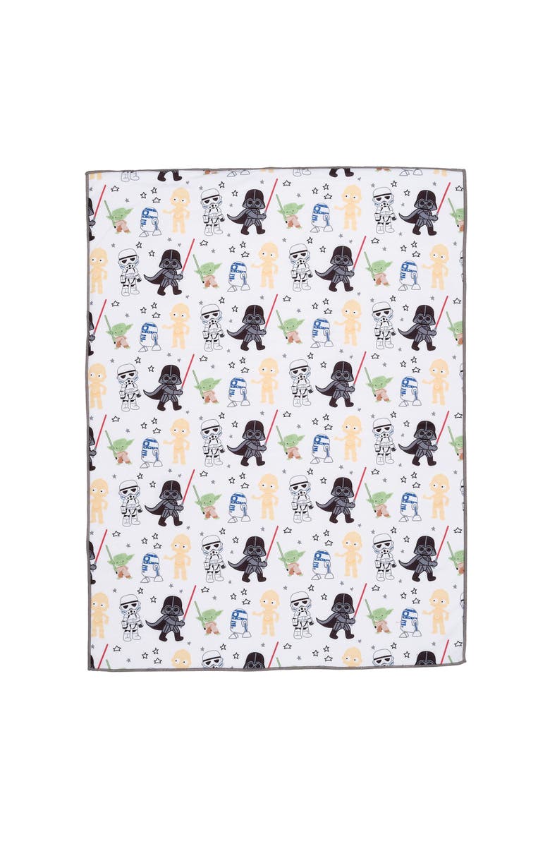 Lambs & Ivy Star Wars Classic Fleece Baby Blanket - Yoda/Darth Vader/R2-D2/C-3PO, Alternate, color, White