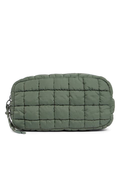 Quilted Nylon Cosmetic Pouch