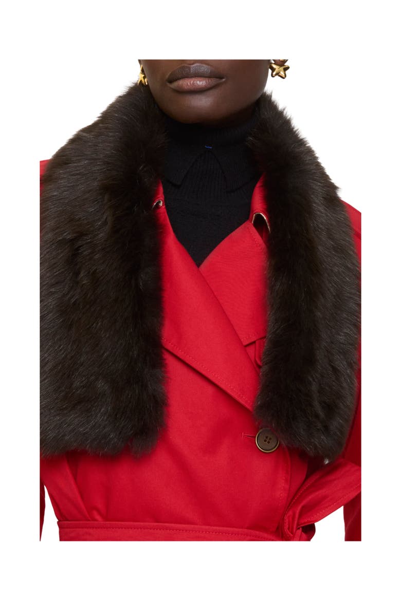 Reversible Shearling Scarf, Alternate, color, Sand beige