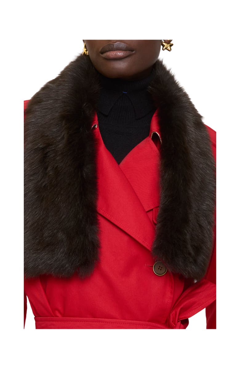 Burberry Reversible Shearling Scarf, Alternate, color, Sand Beige