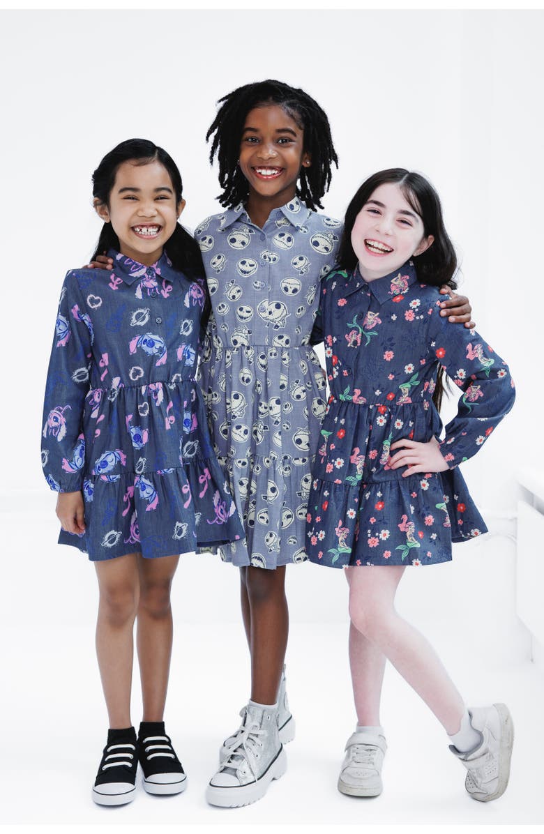 Disney Long Sleeve Chambray Dress, Alternate, color, Minnie Mouse Blue