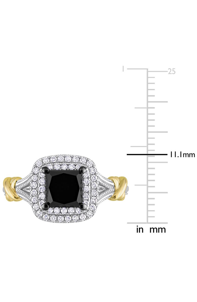Julianna B. Black & White Diamond Princess Halo Ring 14k, Alternate, color, Black Diamond