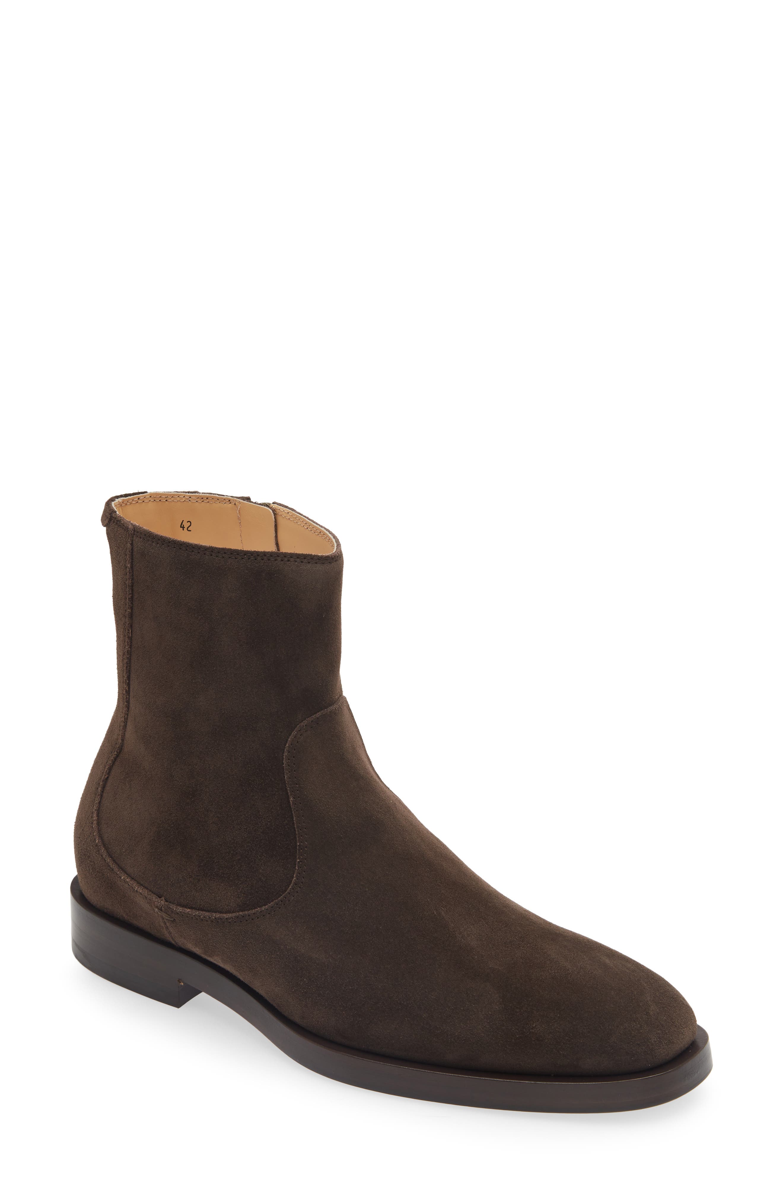 Brunello Cucinelli Suede Zip Boot, Main, color, 
