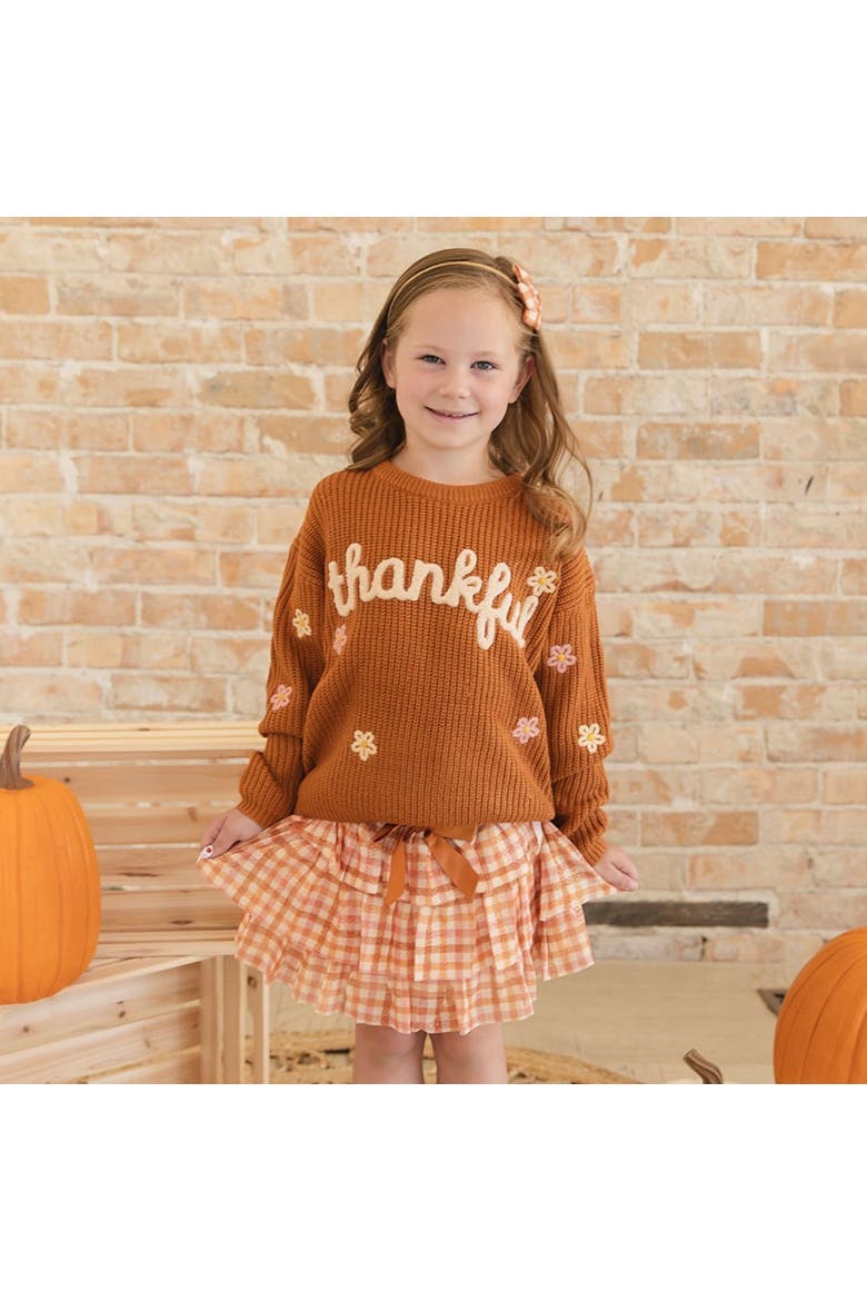 Thankful Thanksgiving Sweater, Alternate, color, Burnt Orange