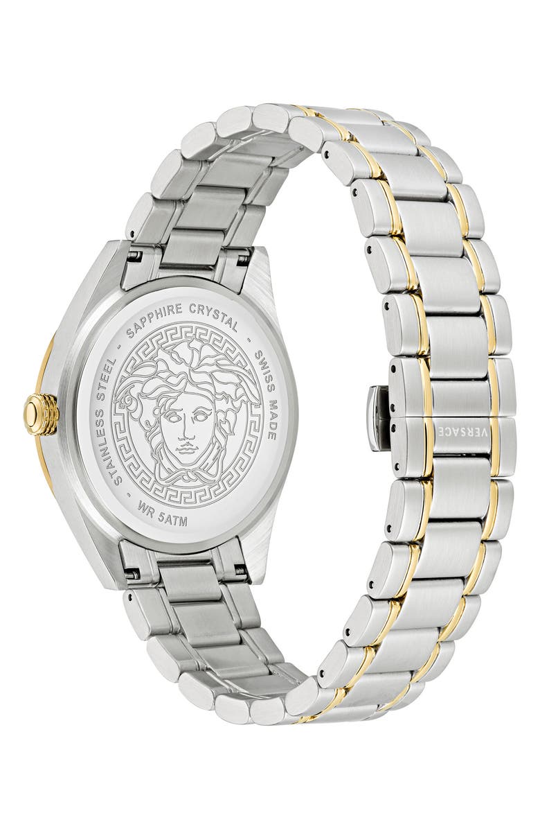 Versace V-Code Bracelet Watch, 42mm, Alternate, color, Two Tone