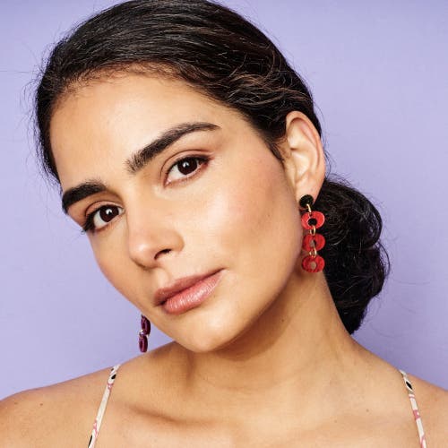 Toolally Hepworth Drop Earrings In Red