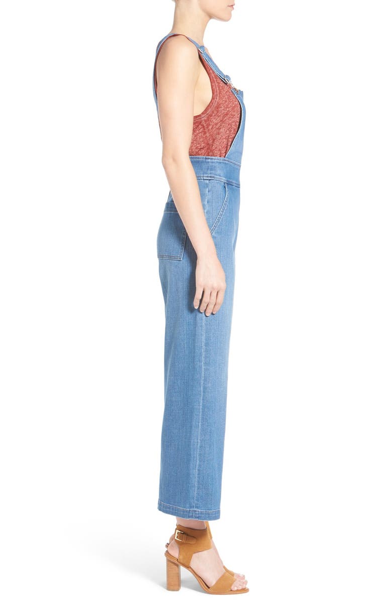 Madewell Denim Culotte Overalls, Alternate, color, 